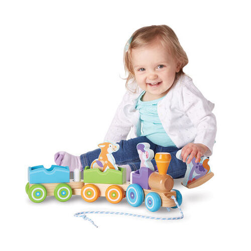 Melissa & Doug First Play - Pull Train Rocking Farm Animals