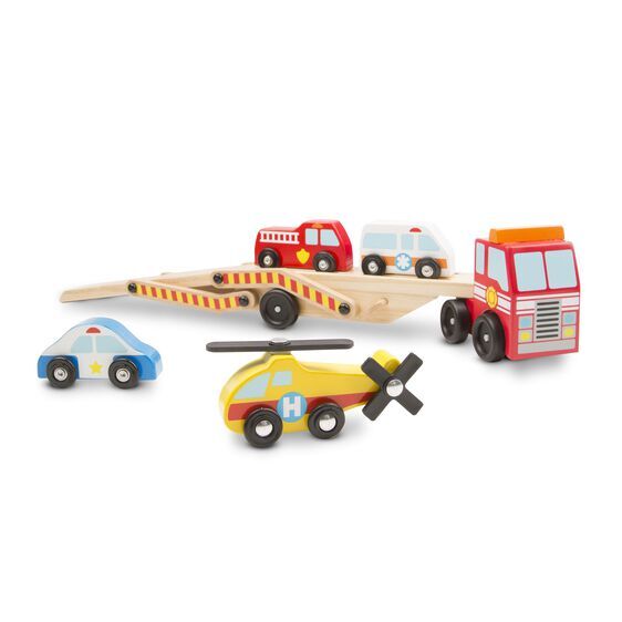 Melissa & Doug Classic Toys - Emergency Vehicle Carrier