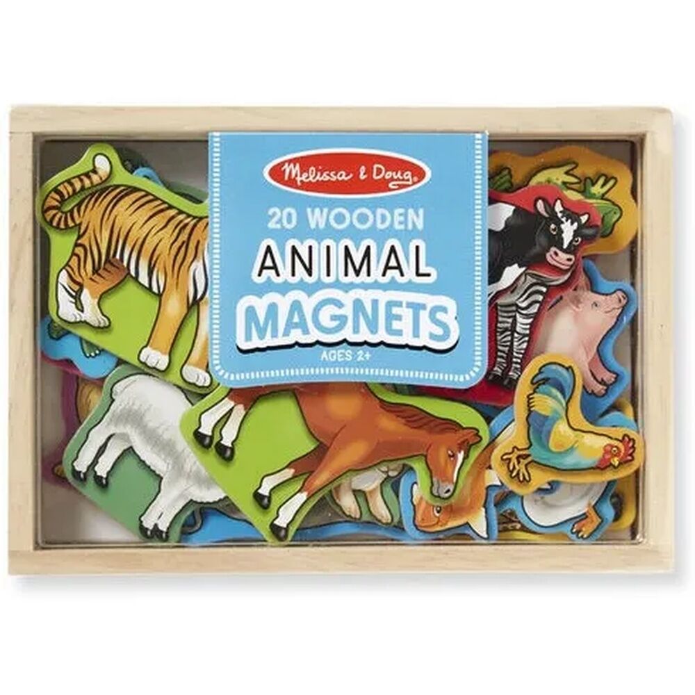 Melissa & Doug Magnetic Learning - 20 Wooden Animal Magnets