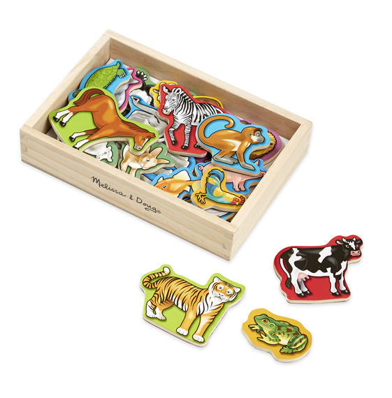 Melissa & Doug Magnetic Learning - 20 Wooden Animal Magnets