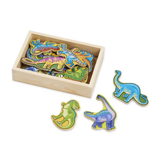 Melissa & Doug Magnetic Learning - 20 Wooden Dinosaur Magnets