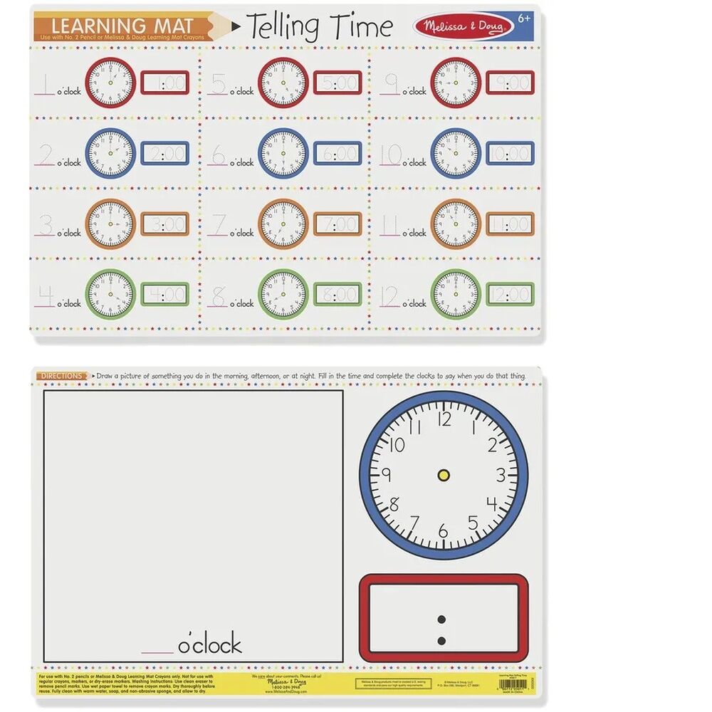 Melissa & Doug Learning Mat - Telling Time