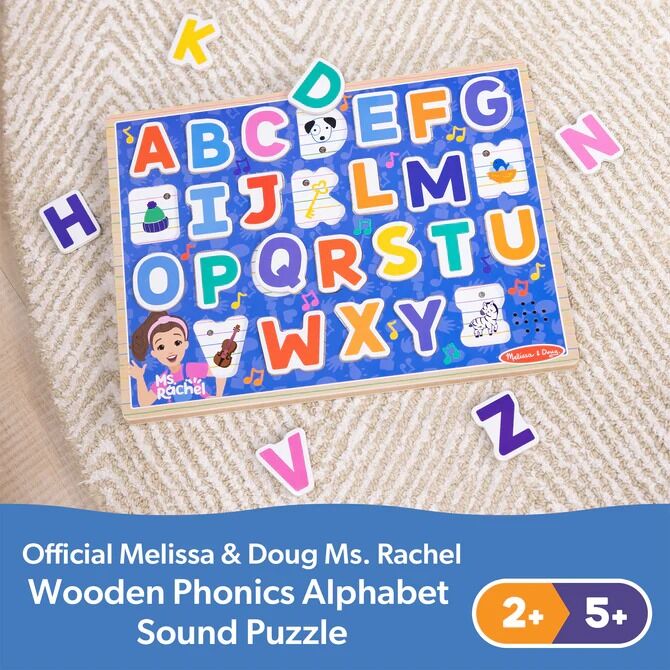 Melissa & Doug - Ms. Rachel Wooden Phonics Alphabet Sound Puzzle 24pc