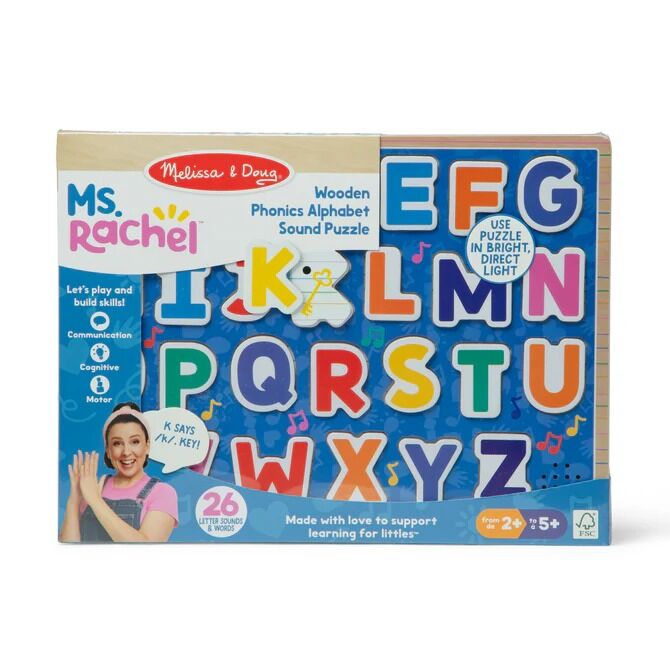 Melissa & Doug - Ms. Rachel Wooden Phonics Alphabet Sound Puzzle 24pc