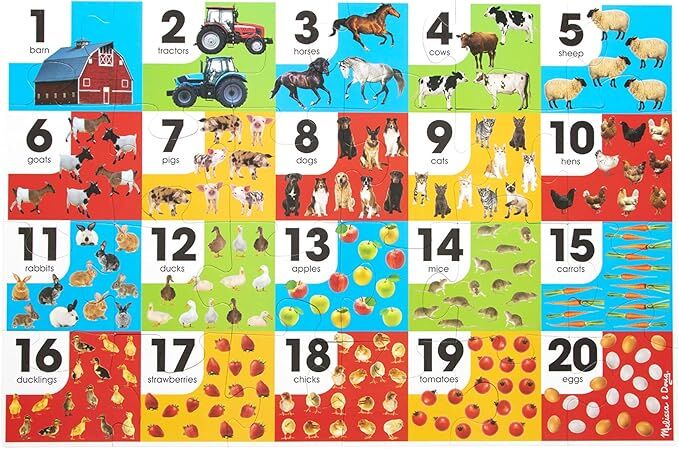 Melissa & Doug Floor Puzzle - Farm Numbers 24pc