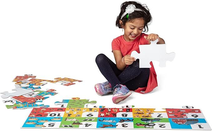 Melissa & Doug Floor Puzzle - Farm Numbers 24pc