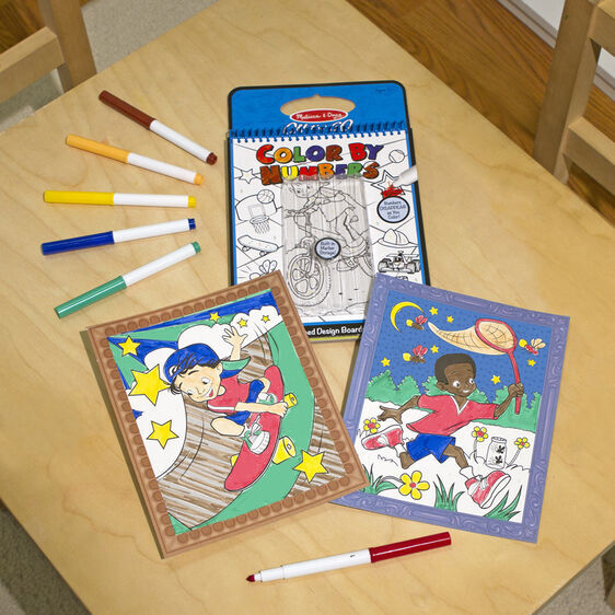 Melissa & Doug On The Go - Color by Numbers Book - Blue