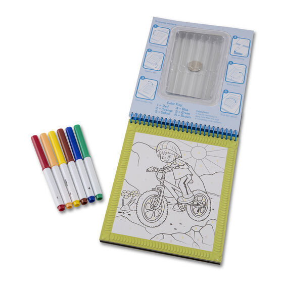Melissa & Doug On The Go - Color by Numbers Book - Blue