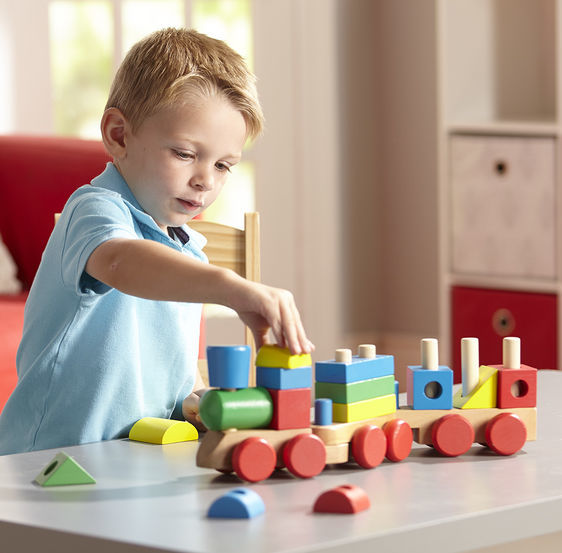 Melissa & Doug Classic Toy - Wooden Stacking Train