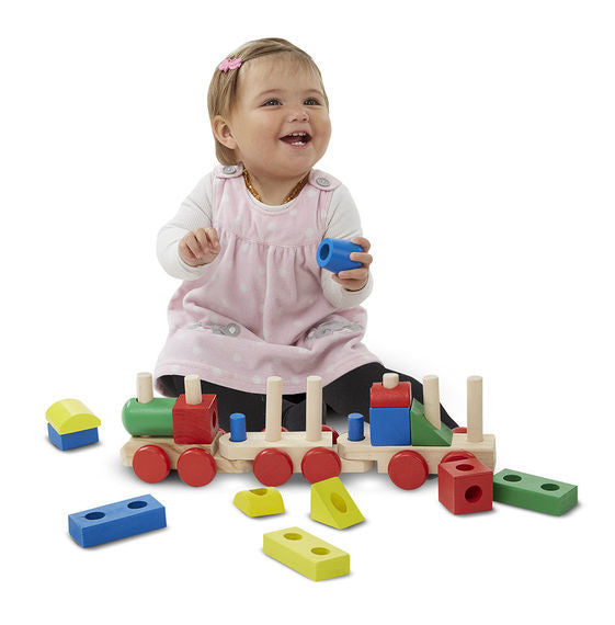 Melissa & Doug Classic Toy - Wooden Stacking Train