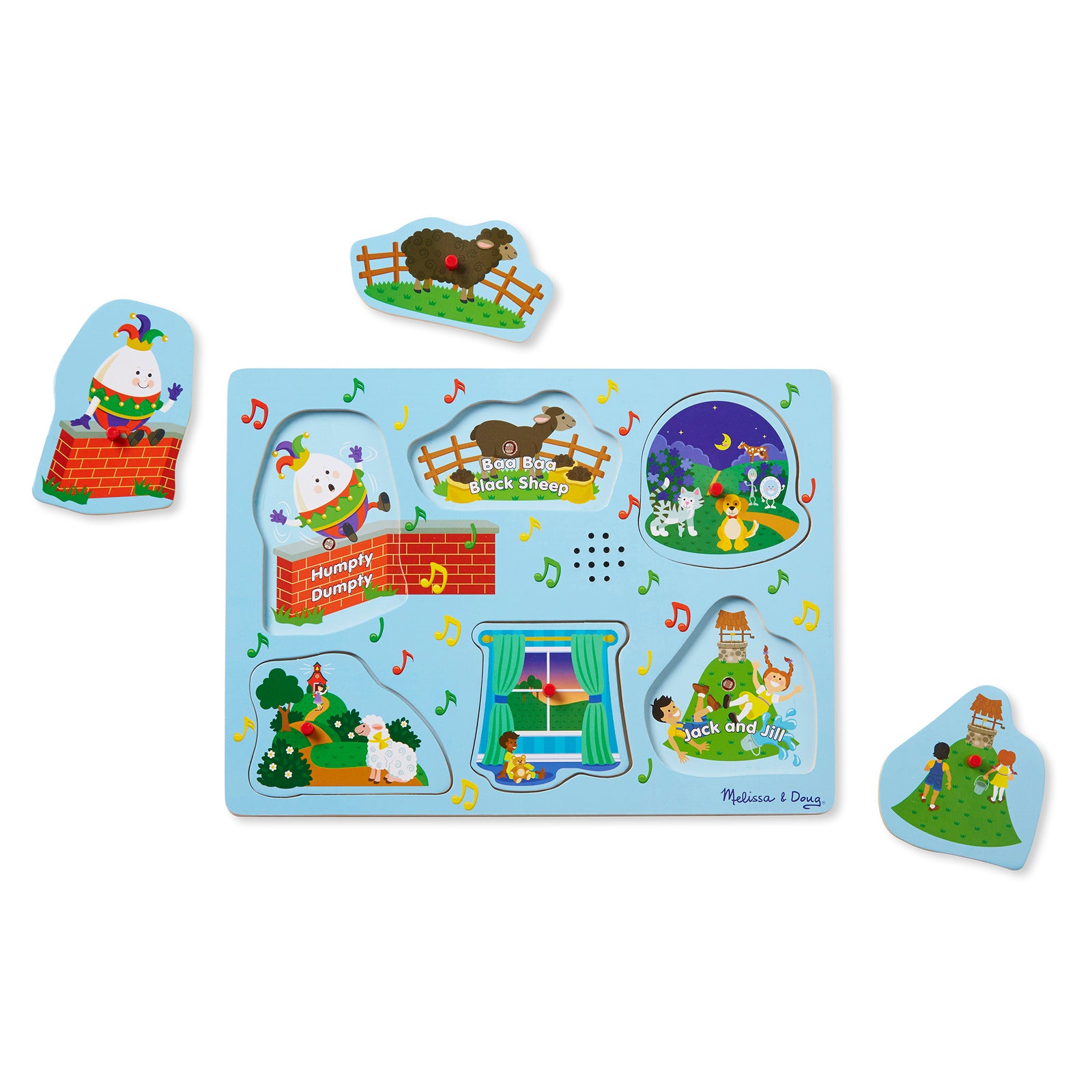 Melissa & Doug Song Puzzle - Sing-Along Nursery Rhymes Blue 6pc