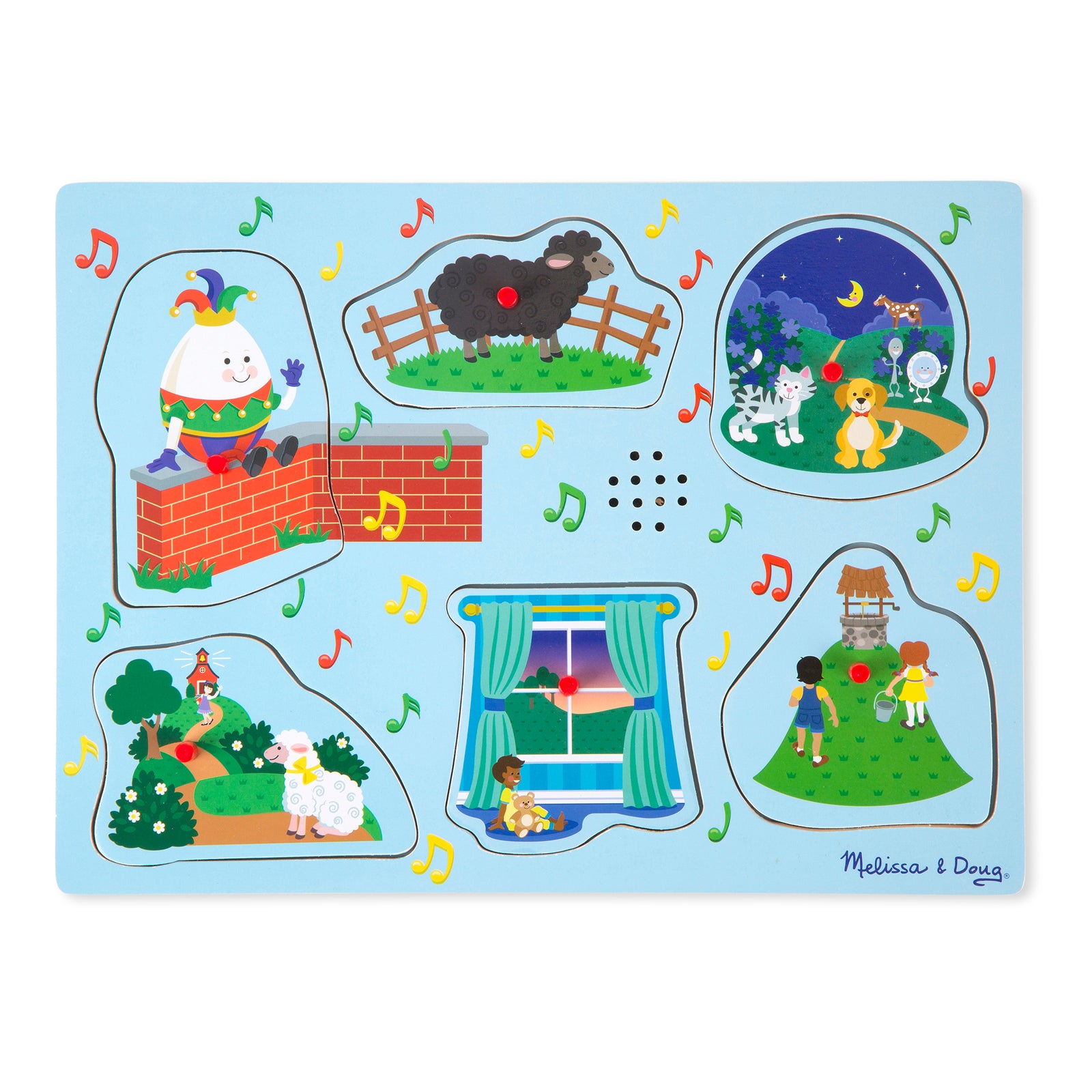 Melissa & Doug Song Puzzle - Sing-Along Nursery Rhymes Blue 6pc