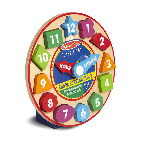 Melissa & Doug Classic Toy - Wooden Shape Sorting Clock