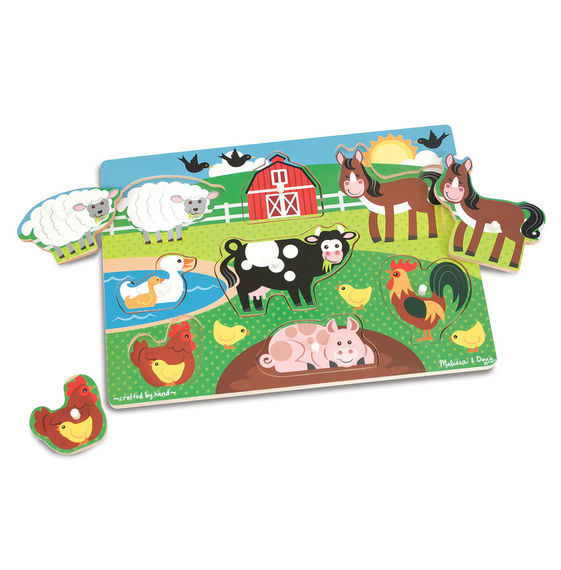 Melissa & Doug Peg Puzzle - Farm 8pc