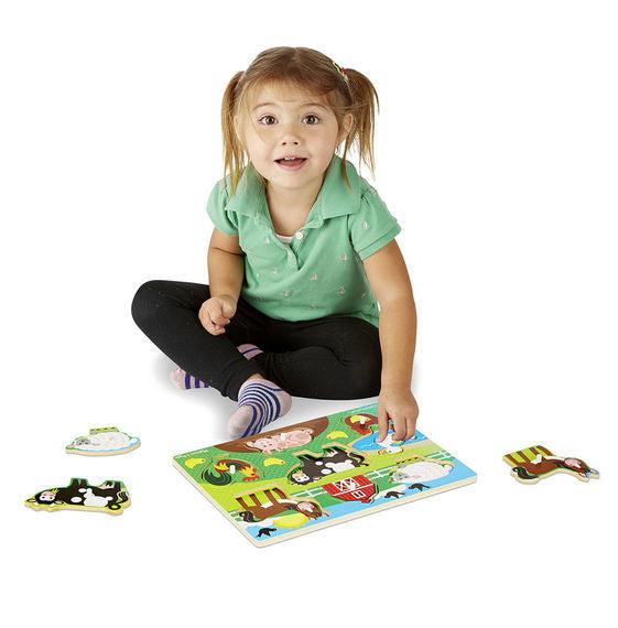 Melissa & Doug Peg Puzzle - Farm 8pc