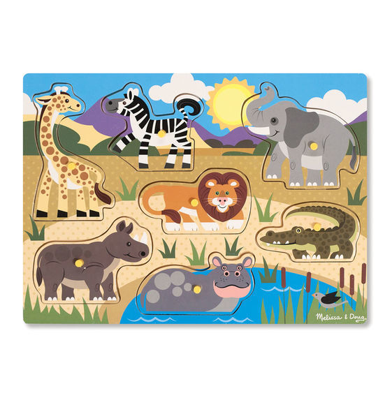 Melissa & Doug Peg Puzzle - Safari 8pc
