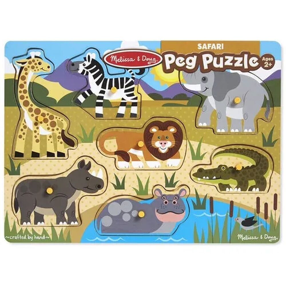 Melissa & Doug Peg Puzzle - Safari 8pc