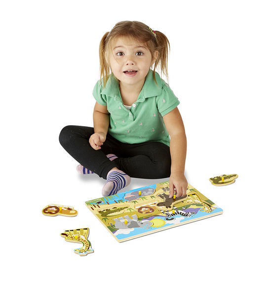 Melissa & Doug Peg Puzzle - Safari 8pc