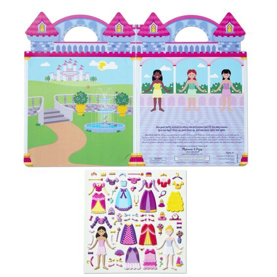 Melissa & Doug Reusable Puffy Sticker Play Set - Princess