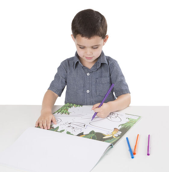 Melissa & Doug Dot-to-Dot Colouring Pad ABC 123 - Wild Animals