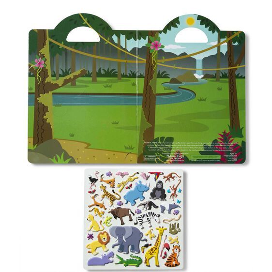 Melissa & Doug Reusable Puffy Sticker Play Set - Safari