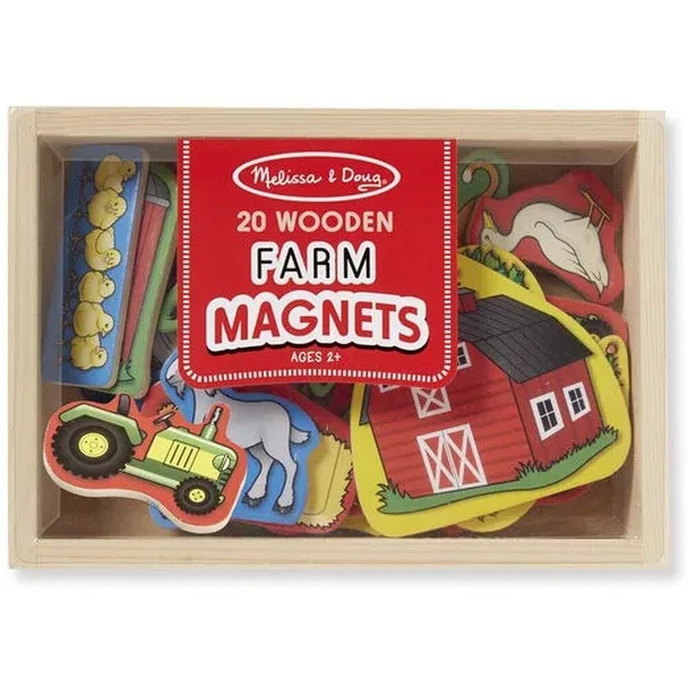 Melissa & Doug Magnetic Learning - 20 Wooden Farm Magnets