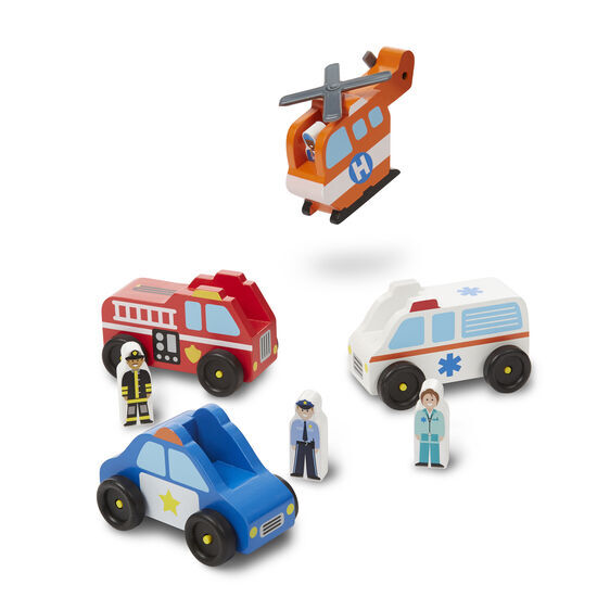 Melissa & Doug Classic Toys - Emergency Vehicle Set