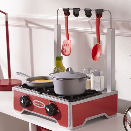 Melissa & Doug Kitchen Play - Deluxe Wooden Cooktop Set