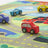 Melissa & Doug Activity Rug - Round the Town Road with 4 Wooden Vehicles