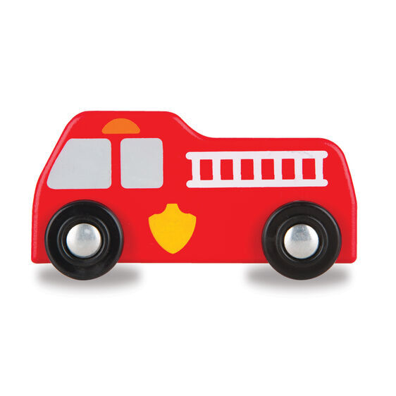 Melissa & Doug Activity Rug - Round The City Rescue with 4 Wooden Vehicles