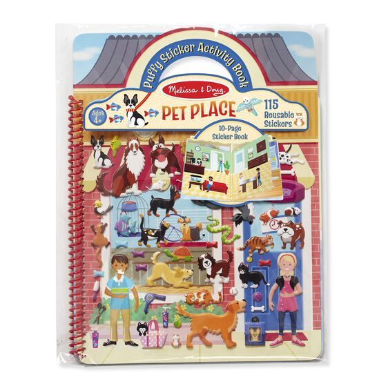 Melissa & Doug Reusable Puffy Sticker Activity Book - Pet Place