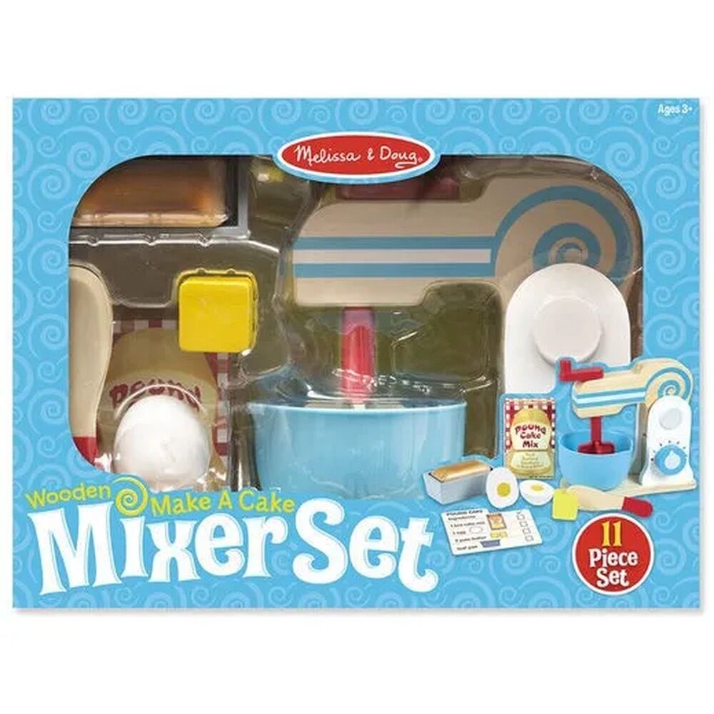 Melissa & Doug Kitchen Play - Wooden Make-a-Cake Mixer Set
