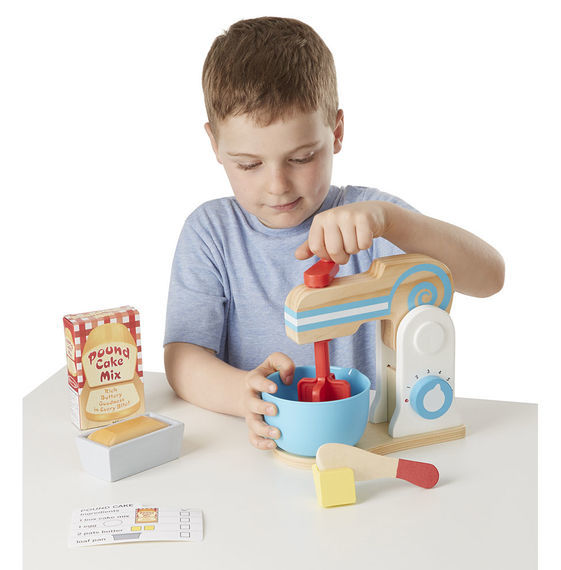 Melissa & Doug Kitchen Play - Wooden Make-a-Cake Mixer Set