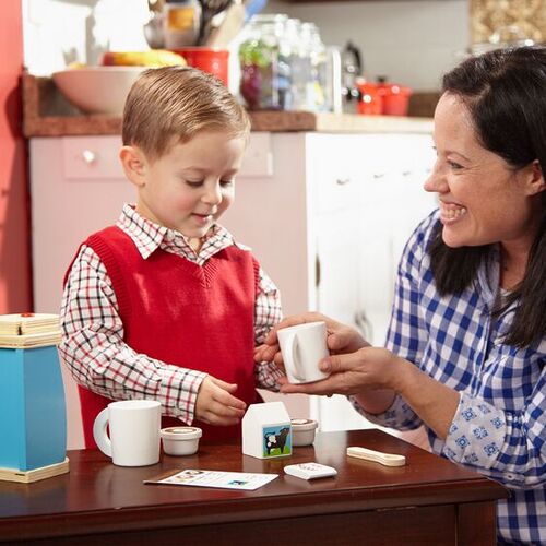 Melissa & Doug Kitchen Play - Wooden Brew & Serve Coffee Set
