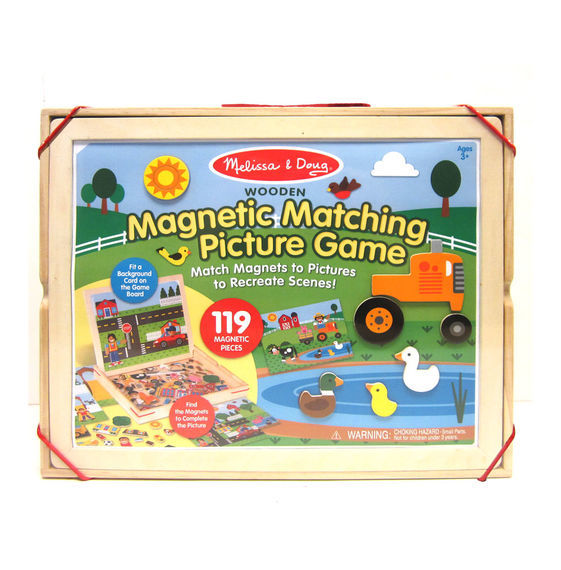 Melissa & Doug Magnetic Learning - Wooden Magnetic Picture Game