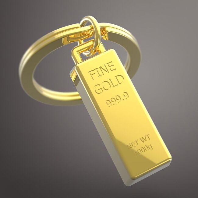Metalmorphose Keychain - Gold Bar