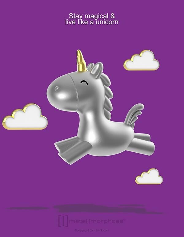 Metalmorphose Keychain - Flying Unicorn