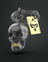 Metalmorphose Keychain - Black Skull with Playing Card