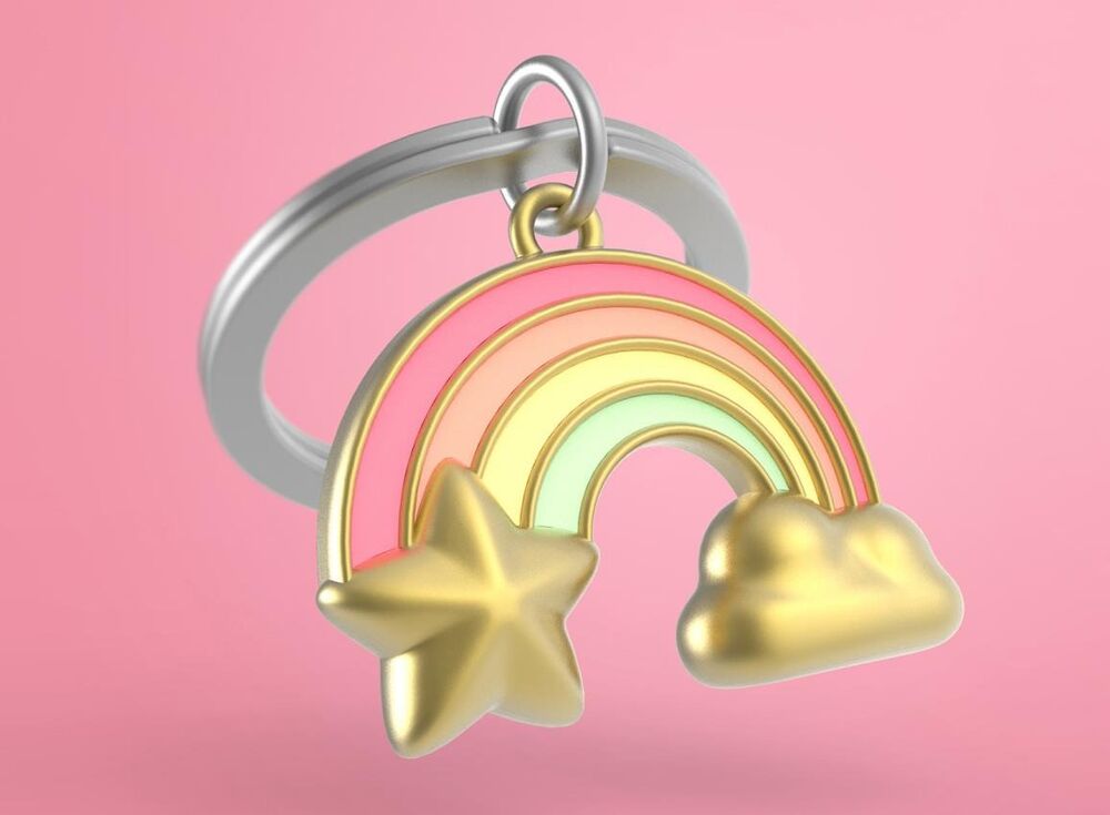 Metalmorphose Keychain - Rainbow Cloud with Star