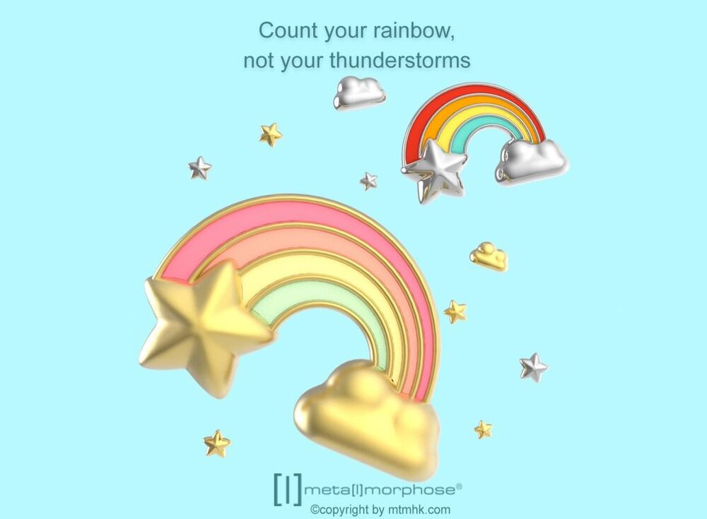 Metalmorphose Keychain - Rainbow Cloud with Star