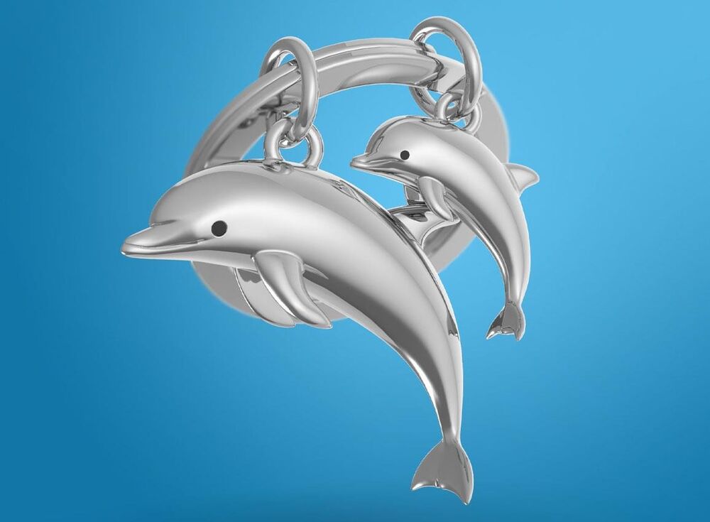 Metalmorphose Keychain - Dolphin Family