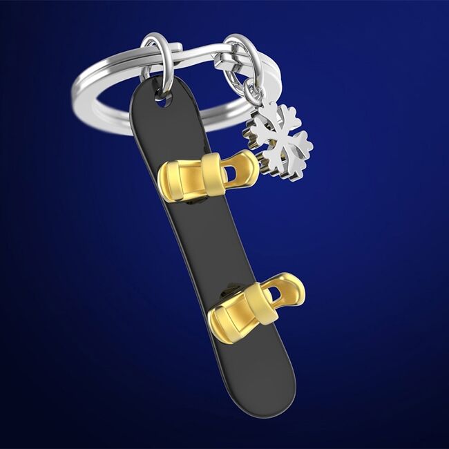 Metalmorphose Keychain - Snowboard with Snowflake
