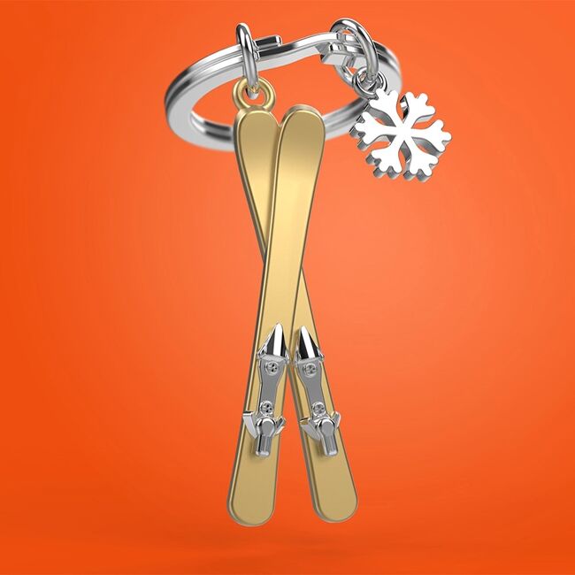 Metalmorphose Keychain - Skis with Snowflake