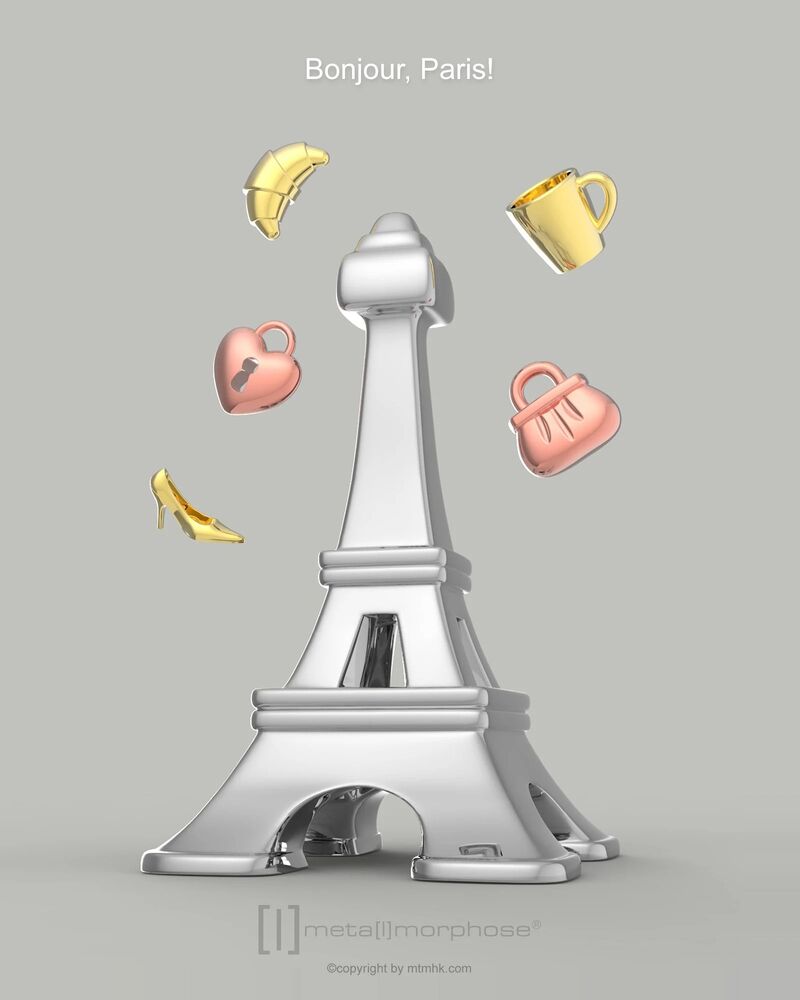 Metalmorphose Keychain - Eiffel Tower, Bag & Heel