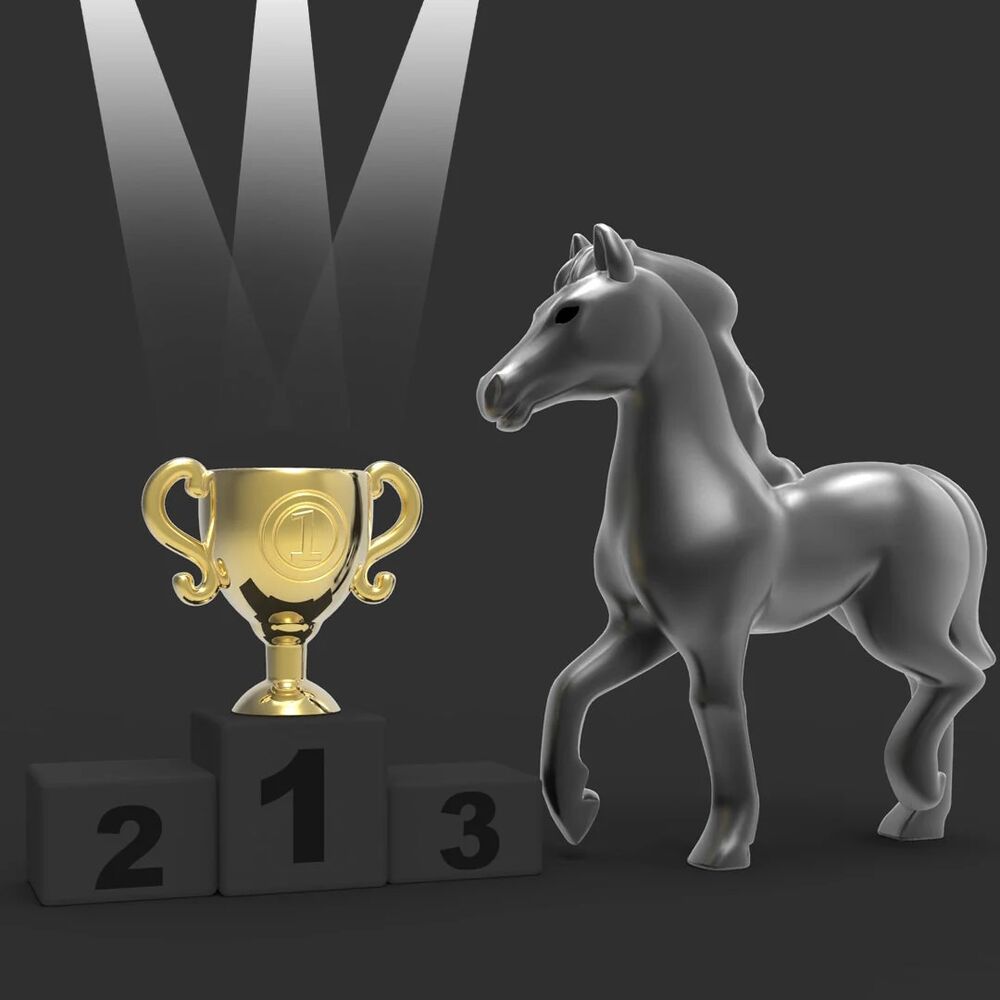 Metalmorphose Keychain - Horse & Trophy