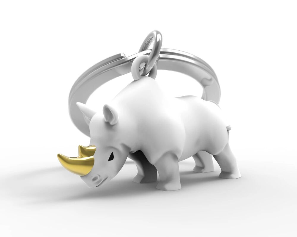 Metalmorphose Keychain - White Rhino