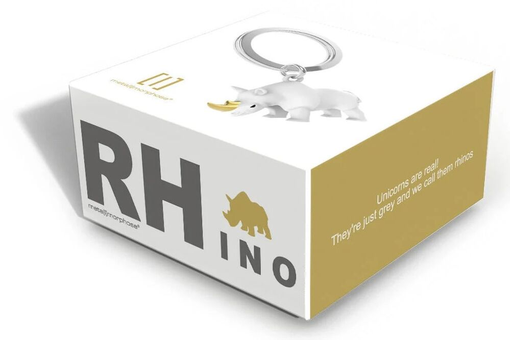 Metalmorphose Keychain - White Rhino