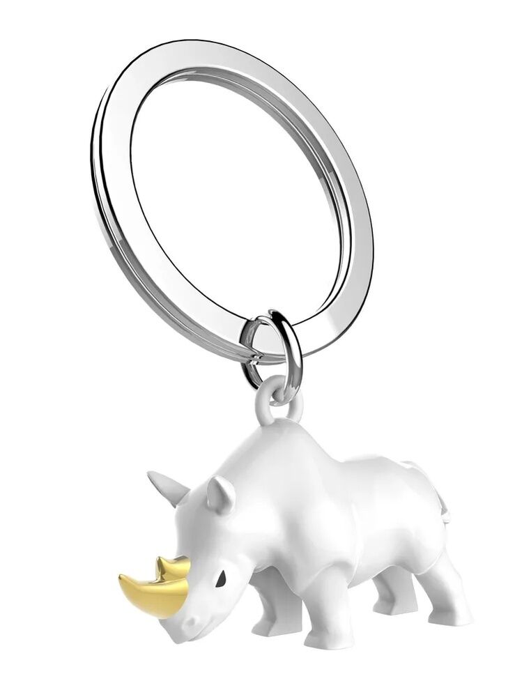Metalmorphose Keychain - White Rhino