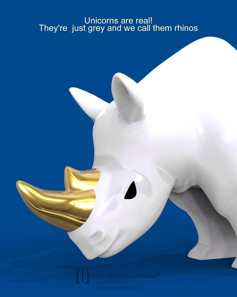 Metalmorphose Keychain - White Rhino