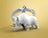 Metalmorphose Keychain - White Rhino